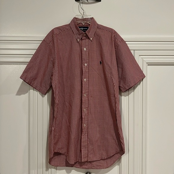 Ralph Lauren Blake Red checkered Short Sleeved Button Down Shirt Small - Picture 1 of 6